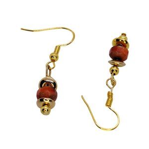 Fire polished Czech glass gold tone findings earrings